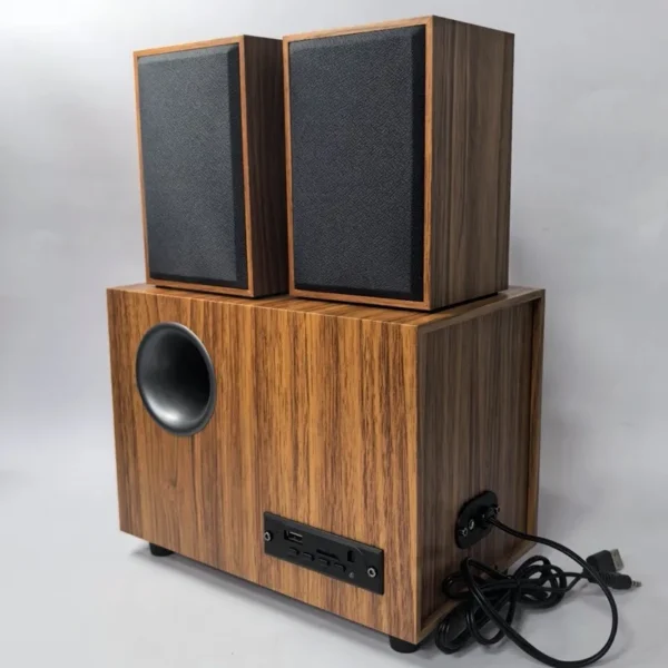 Wooden 2.1 Computer Speaker System with Bluetooth