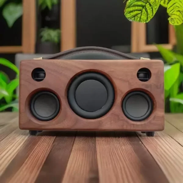 Solid Wood Bluetooth Speaker with Carry Handle