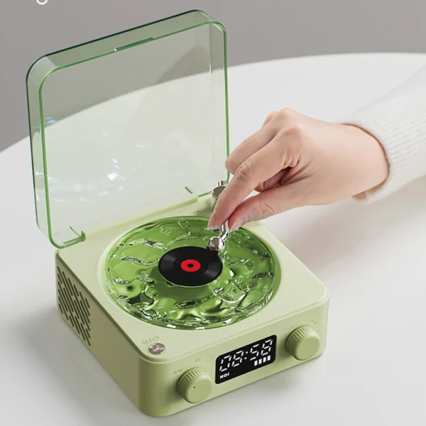 Retro Record Player Bluetooth Speaker with Night Light