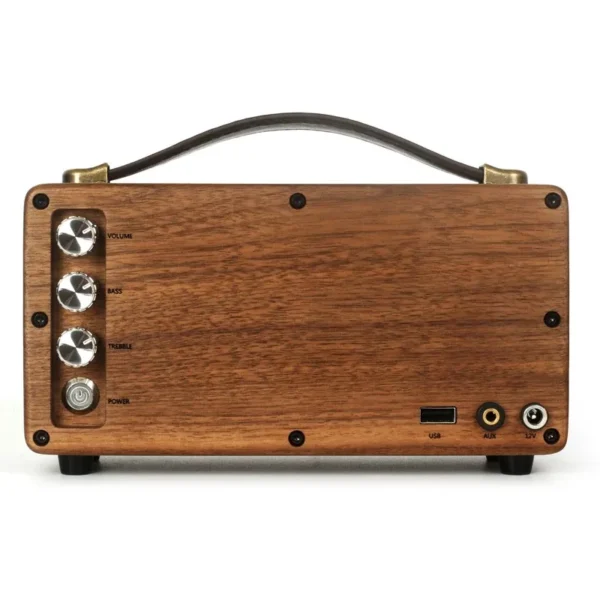 Solid Wood Bluetooth Speaker with Carry Handle