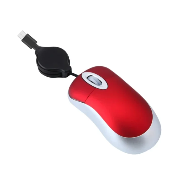Mini Retractable-Cable Mouse, USB-C